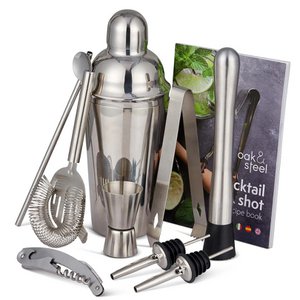 Cocktailset in RVS staal 10-delig