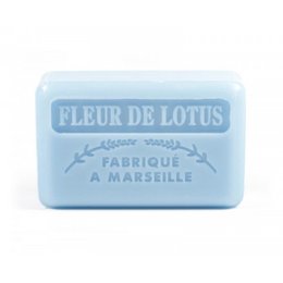 Savonnette Marseillaise Lotus Flower 125 g, a Marseille-made soap bar with a lotus flower scent.