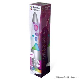 PartyFunLights - Lava Lamp Multi-Color LED - changes color - energy-efficient technology - height 34cm - incl. EU adapter