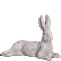 Ceramic bunny cracker lying down, L21.5cm, H16.5cm, light gray