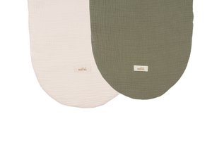 Musselin-Tragetasche/Moses-Korblaken, Waldgrün/Natur