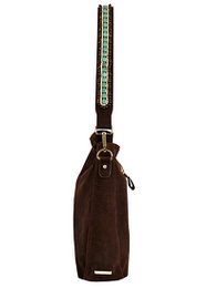 BOHO IBIZA BAG - Bandoulière Tigre Turquoise (70cm) + Sac en Daim (Cacao)