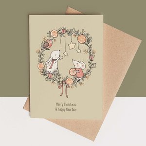 card + envelope - Christmas wreath