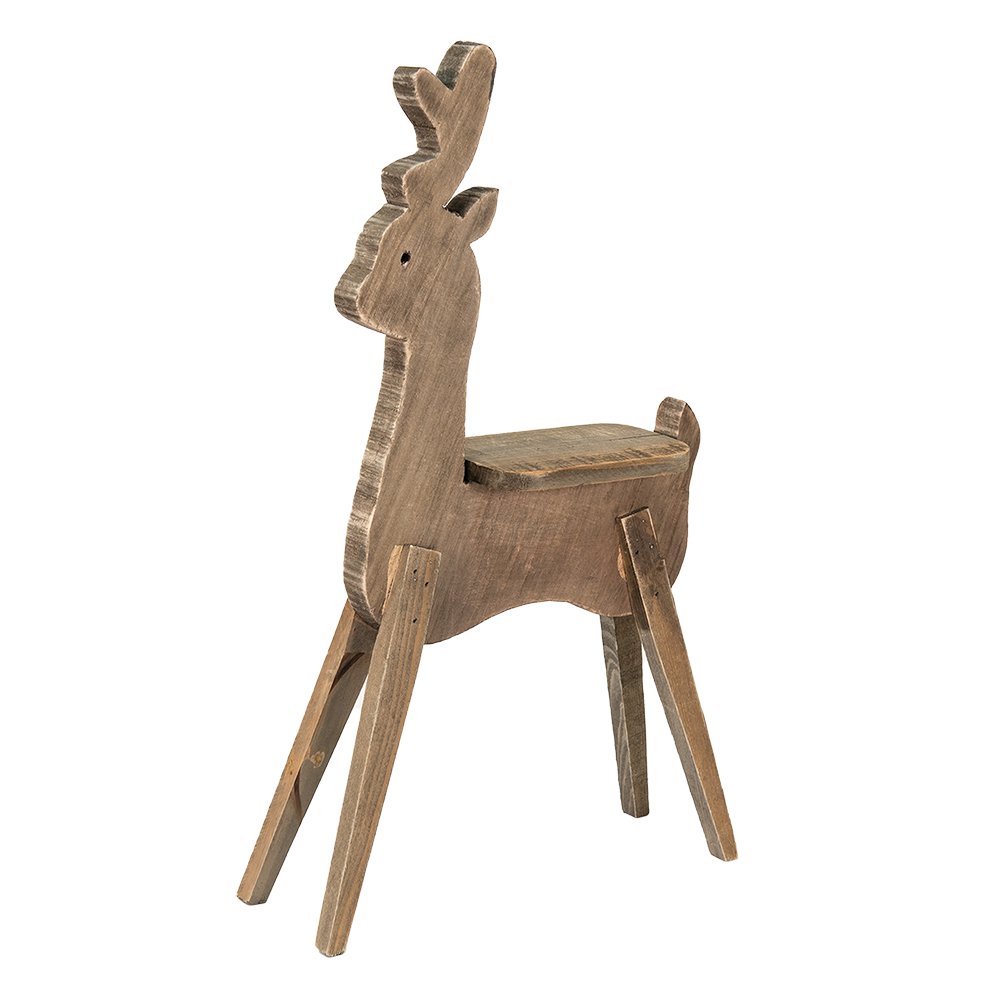 Plantentafeltje Rendier 69 cm Bruin Hout Plantenstandaard