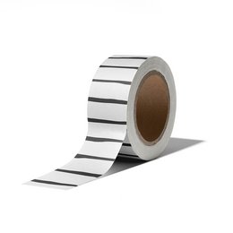 Decorative washi tape with black and white striped pattern, 10m length, sold in packs of 9.