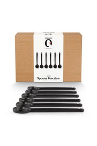 Set/6 Spoons Porcelain Matt Black Small