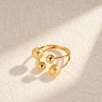 Ring adjustable stainless steel ring elegant chic textured balls