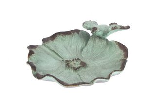 Schaaltje bloemvorm Vogel turquoise