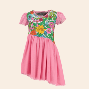 Kinderkleid Tüll | Blumen rosa