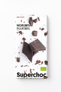Superchoc: reep pure chocolade van 88%