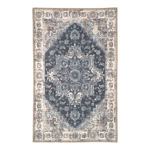 Havana Deurmat - Blauw, Chenille Polyester, 50x80cm
