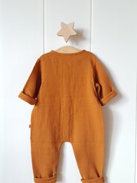 Uniseks mousseline romper / 100% biologisch dubbel gaaskatoen