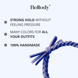 Hårbånd mørkeblå - Bellody® (4 stk.) - Stilfulde flettede hårbånd