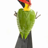 Zimba-Arts METAL GREEN WOODPECKER