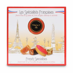 Discovery box of French specialties: 8 caramels - 8 fruit pasta - 8 Calissons - 8 nougats - 225 g