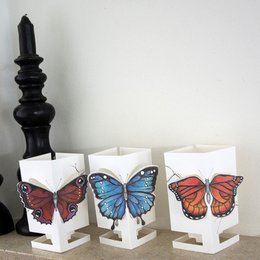 CARDLE Butterfly Blue (Heller Schmetterling) - Kerzenhalter-Grußkarte