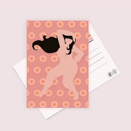 Feminine power cards featuring a bold, playful design with a silhouette of a woman's body and the text "BOOBS - BOOBS EVERYWHERE". The cards are designed for friendship and celebrating feminine strength.