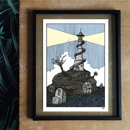 Shipwreck Island (doppelseitige Abbildung) | Kunstdruck | Illustration | Poster