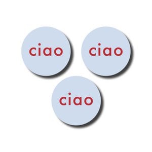 Aufkleber auf Rolle – Ciao