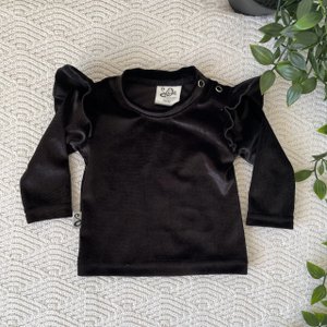 Rüschenhemd Samt schwarz