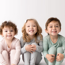 Soft, comfortable bamboo children's pajamas in a variety of colors and sizes from 12 months to 8 years.