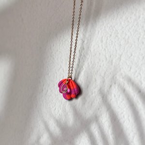 Secret Shell - Orange Fuchsia Shell Necklace - Handmade in Italy
