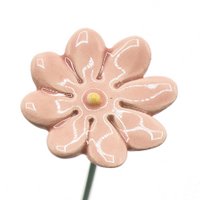 Madeliefje bloem keramiek mini roze 2,5 cm
