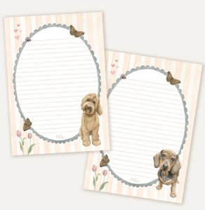 Notepad labradoodle and dachshund A5 double-sided
