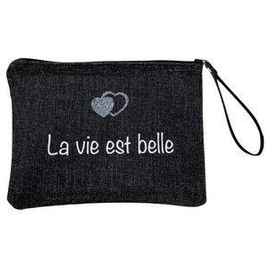 Etui L, “Het leven is mooi” anjou zwart