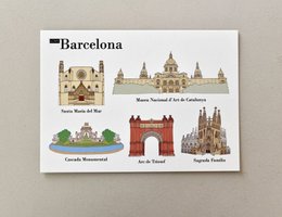 Illustrerede postkort Barcelona