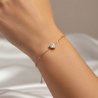 CORINNE - Steel bracelet with zircon heart
