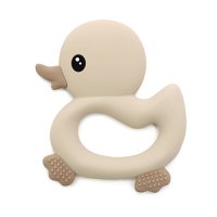 Silicone Teething Ring Duck - Beige