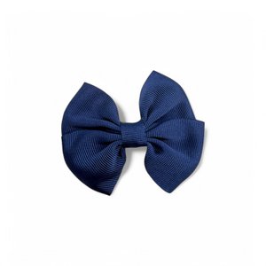 Haarschleife für Kinder mit Clip – Ripsband – 7 x 6 cm – Marineblau