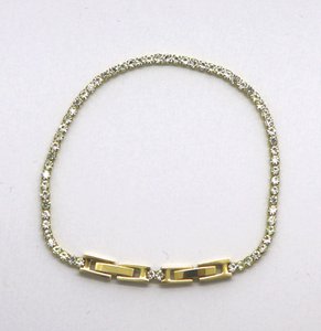 Bracelet, tennis bracelet stainless steel gold with zirconia