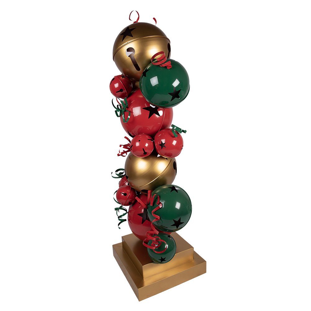 Kerstdecoratie Beeld 73x56x185 cm Rood Groen Metaal