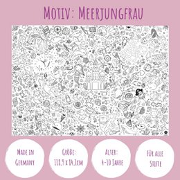 Ausmal-Tischdecke aus Papier - Motiv "Meerjungfrau"