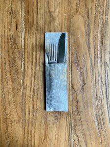 Wintermotief Bestekhouder met sneeuwvlokkenprint, Katoen-Polymix | TheeLurex Oro