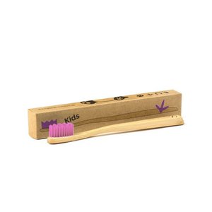 Bamboo toothbrushes - medium - pink - for children