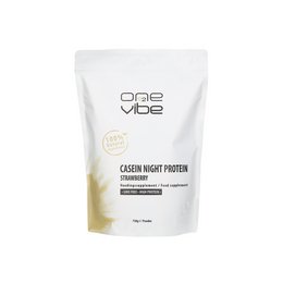 Casein night protein powder in strawberry flavor. Provides slow-release protein for muscle recovery and growth during sleep.