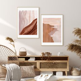 Warm Tone Layered Watercolour Art Print
