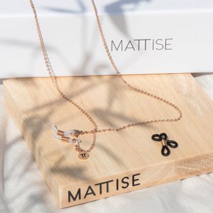 Glasses Cord Basic Rose Gold — 100% Stainless Steel & Unisex Eyewear Cords for Women and Men — Glasses Chain with Extra Loops — Brillenkoord Brillenband Brillenkette Cordon de Lunettes Cordón Para Gafas