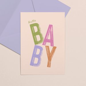 Grußkartenfarbe | Hallo Baby