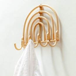 Rattan knagerækker knagebeige beige vægkroge MAKU (2 størrelser)
