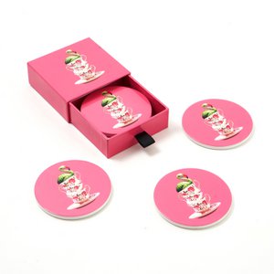 Flamingtea set van 4 keramische onderzetters