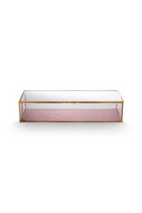 Storage Box Blooming Tales Glass Gold 42x16.5x9cm