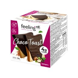 Choco toast with protein, a cookie-like snack with a chocolate coating and various fruit toppings.