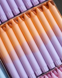 Taper candles - two/coloured pastel