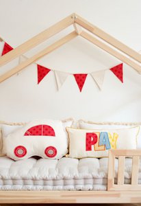 Decorative car pillow "Red dots"