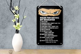 Blechschild Spruch 12x18cm Rules for dating my daughter Ninja Schild