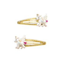 Hair clips - Steller golden unicorns